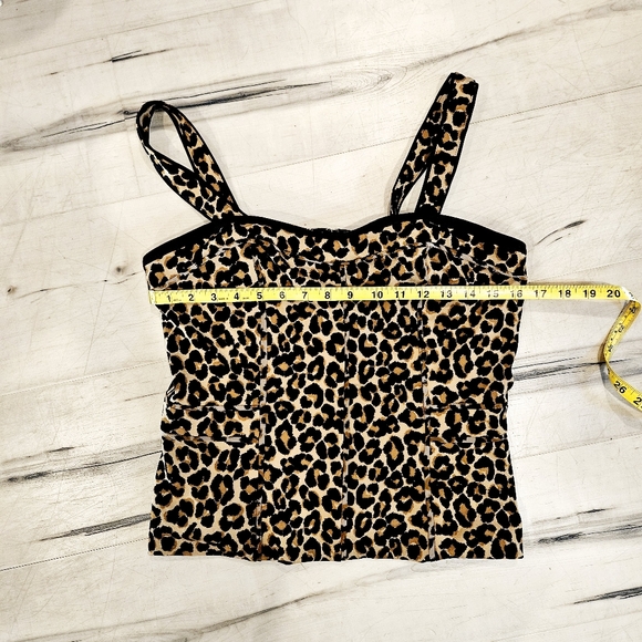 White House Black Market Leopard Print Bustier Top With Removable Straps - Picture 4 of 5